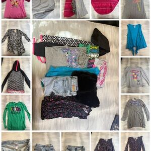 Size 10-12 Colorful Girls Graphic T-Shirts & Outfits Lot